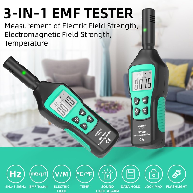 EMF Meter, EMF Detector, EMF Tester Digital LCD, Electromagnetic Radiation
