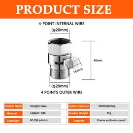Angle Valve, Xinlon Water Stopper Shower, Stopcock, 1/2 Inch, Shower Head, Shut-off Valve for Shower Head, Hand Bidet Sprayer, Hand Shower Head, Kitchen Tap, Universal Replacement Part, Polished