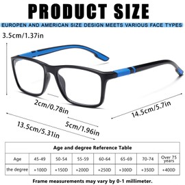 Viseng 5-Pack Reading Glasses Blue Light Blocking for Women Men Anti Glare Filter Lightweight Sports Style Eyeglasses (5-Pack Blue 2.5