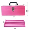 16" Portable Metal Toolbox Large Tool Box 18-Gauge Fishing Tackle