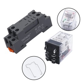 TWTADE AC 110V/120V Relay 10A Electromagnetic Power Coil Relay 8 Pins DPDT 2NO+2NC with Indicator Light and Socket Base -YJ2N-LY