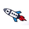Rocket Shuttle Space Ship Cute Cartoon Logo Applique Embroidered Sew