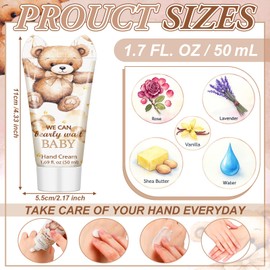 Sacubee 25 Pack We Can Bearly Wait Baby Shower Hand Cream Bulk 1.7 Fl oz