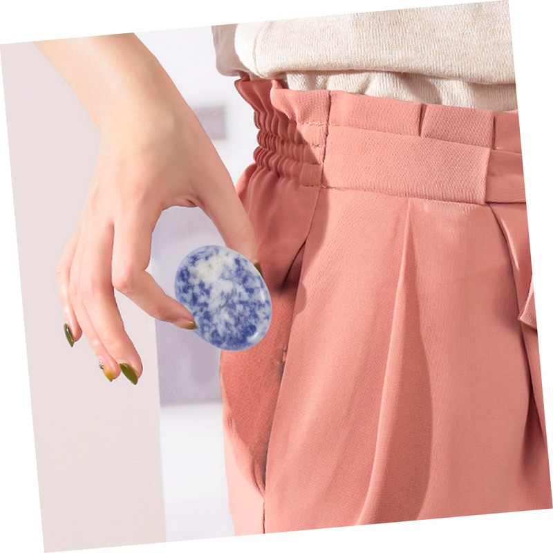 Baluue 2sets Mini Thumb Stone for Anxiety Relief Natural Massage