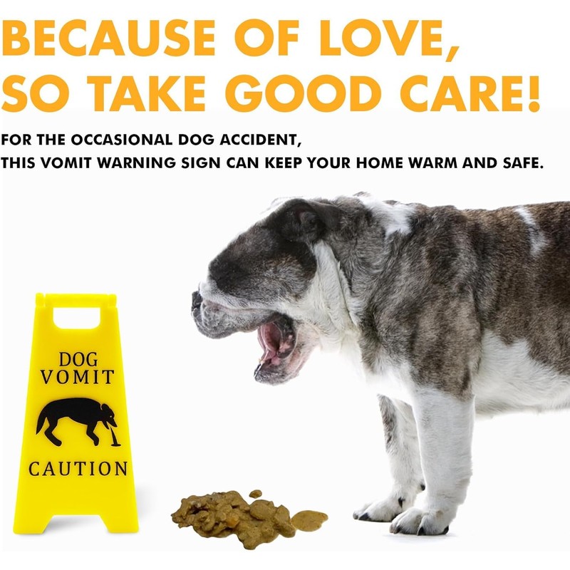 Caution Cat Vomit Warning Sign Vomit Warning Sign for Dog