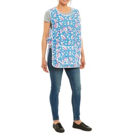 Womens Home Work School Kitchen Catering Cleaning Bar Plus Size Plain Printed Coloured Front Large Pocket Side Button Fastening Tabard Apron