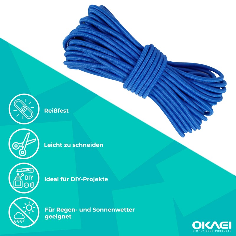 OKAEI Rubber Cord 2 mm x 10 m – High