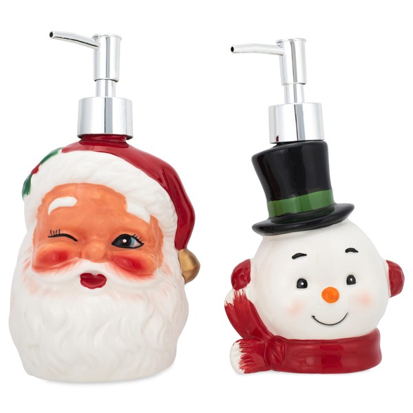 Transpac Y8963 8-Inch Winking Santa Claus Snowman Soap Dispenser, Set