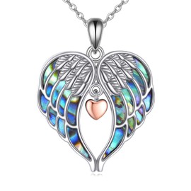 CUPENDA Angel Wings Necklace Sterling Silver Guardian Angel Wings Pendant Necklace Angel Wings Jewellery Gifts for Women