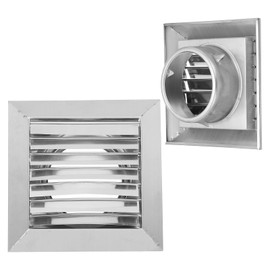 PATIKIL 4 Inch Dryer Vent Cover, Stainless Steel Exterior Wall Outlet Vent Grille, Louvered with Moving Flap, for HVAC Kitchen Bathroom Ventilation