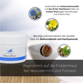 NeuroPsori cream sensitive - Natural neurodermatitis and psoriasis cream, 100 ml