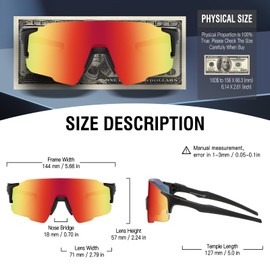 DUCO Sports Sunglasses for Men Women Fishing Cycling Mountain Bike Sun Glasses UV400 Protection 0042 (Black Temple Revo Red Lens)