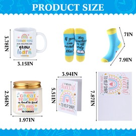 Nuanchu 24 Pcs Teacher Appreciation Gifts for End of School Year Graduation, Best Teacher Thank You Gifts for Women, Scented Candles Coffee Mugs Cosmetic Bag Keychains Greeting Card Socks
