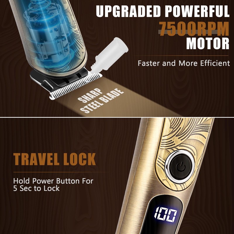 Ufree Gifts for Men, Beard Trimmer with Charging Stand, IPX7