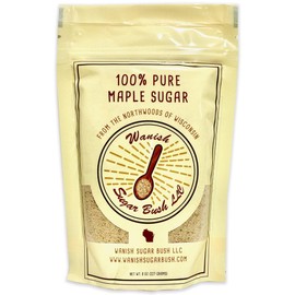 Wanish Sugar Bush Organic Maple Sugar - 100% Pure, Granulated Maple Sugar from the Lush Northwoods of Wisconsin, Perfect for Baking and Beverages - Natural Sweetener in 8 oz Bag