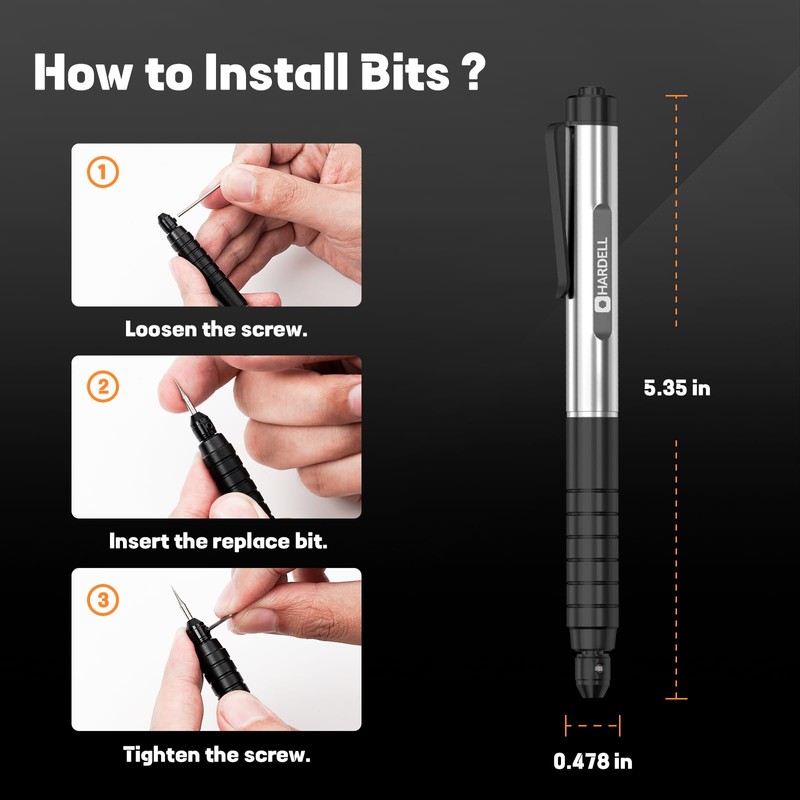 HARDELL Engraving Pen, Cordless Engraving Tool with 37000RPM, USB Rechargeable