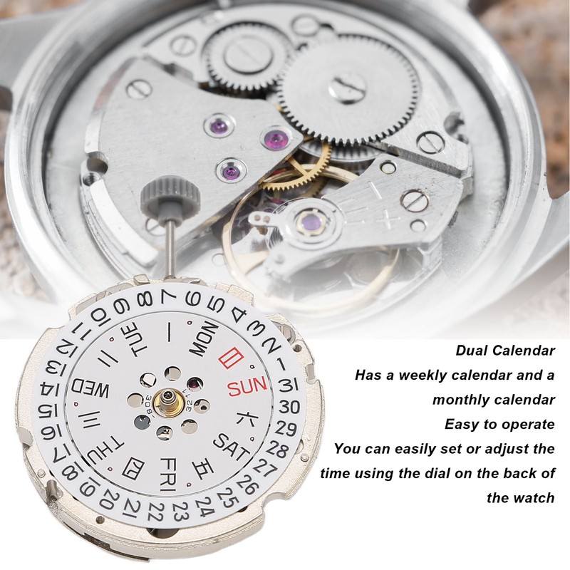 Automatic Watch Movement Professional Alloy Dual Calendar Quartz Watch Movement