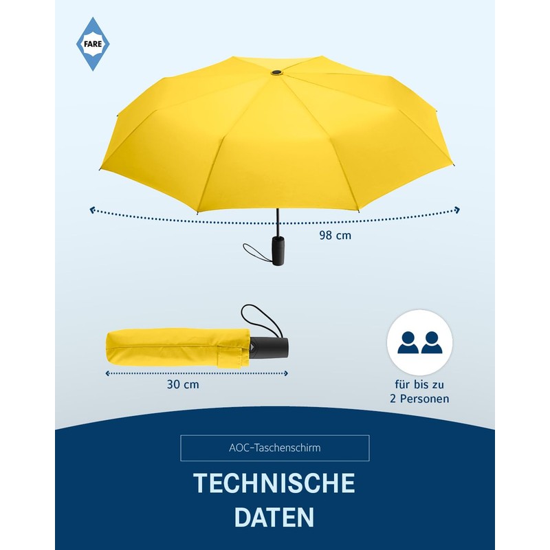 FARE Mini Pocket Umbrella - Premium Umbrella Opens Closes Automatic