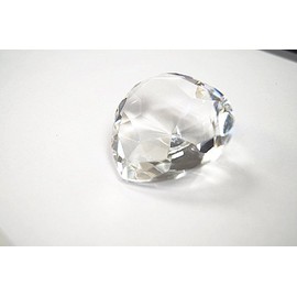 60mm Crystal Glass Diamond (Heart) Shaped Paperweight Amber (Clear)