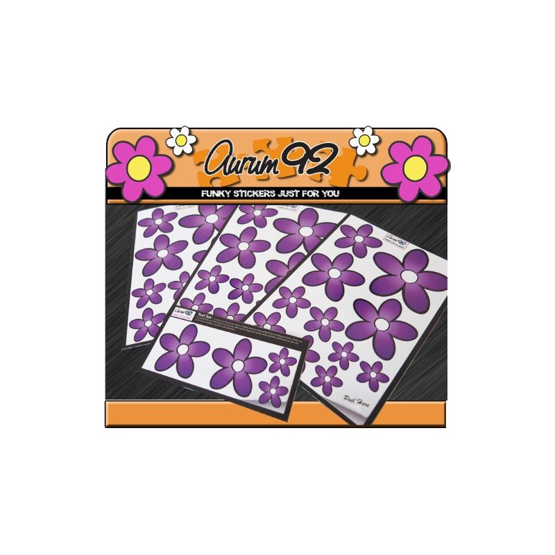 Purple Daisy Car Stickers - Pack of 30
