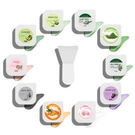 ClayCo! 10 Piece Clay Mask Variety Kit for Men & Women Facial and Skin Care, Clay Face Mask Set (Rose, Rose Jelly, Matcha, Turmeric, Dead Sea, Green Tea, Aloe Vera, Avocado, Eggplant, Tea Tree)