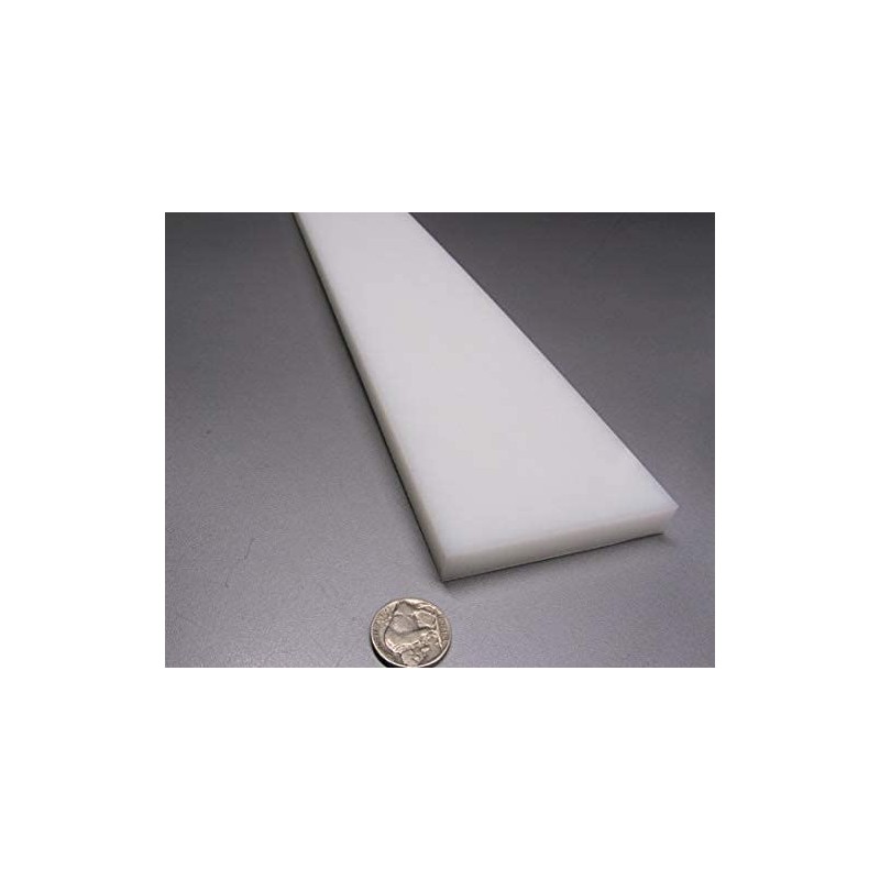 White HDPE (High Density Polyethylene) Rectangular Bar .500" (1/2") x