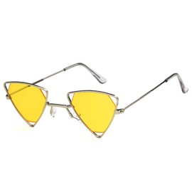 Unisex Sunglasses Fashion Silver Yellow Drive Holiday Triangle Non-Polarized UV400
