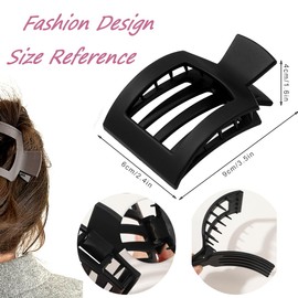 Hair Claw Clips Girls Women Nonslip Square Flat Hair Clips Matte Colors Medium Strong Grip Hair Claws for Thick Hair Curly Straight Long Hair (Color B Set - 5 PCS)