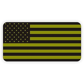 StickerDad® (6 PACK) American Flag OD GREEN Military vinyl Hard Hat Helmet decal - size: 2" x 1" - Hard Hat, Helmet, Windows, Walls, Bumpers, Laptop, Lockers, etc.