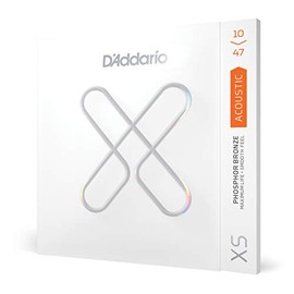 D'Addario | XS Phosphor Bronze | Cuerdas para Guitarra Acústica | Calibre Extra Ligero, 10-47 | 6 Cuerdas | Bronce Fosforado con Recubrimiento | XSAPB