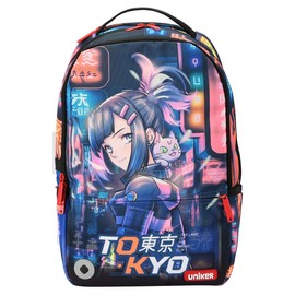 UNIKER Travel Laptop Backpack,Graffiti Backpack for Work,Designer Laptop Backpack for 15.6 Inch,Water Resistant Bag, Tokyo
