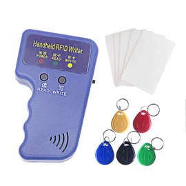 HECERE Handheld ID Copier RFID Smart ID Card Duplicator Used for T5577 keyfobs and Cards+5pcs T5577 Keychains +5 T5577 Cards