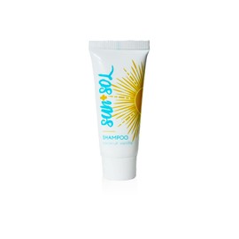 World Amenities - Sun + Sol Bulk Cleansing Shampoo With Warm Coconut & Vanilla Fragrances, Travel Size Toiletries, Mini Hotel Amenities, 0.7 oz, 50 Count