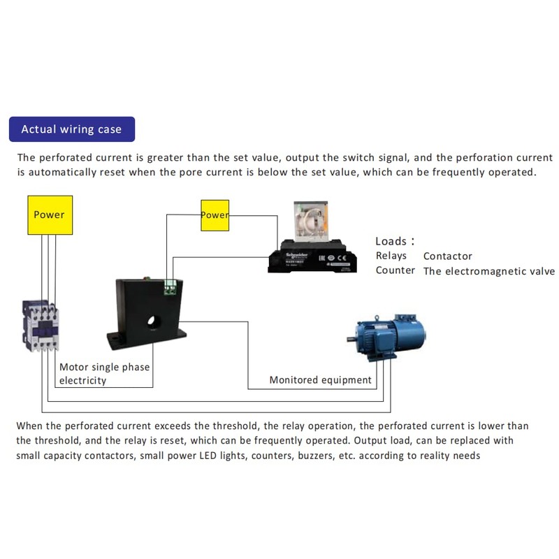 Current Sensing Relay AC Current Sensing Switch 0-100A Normally Opned