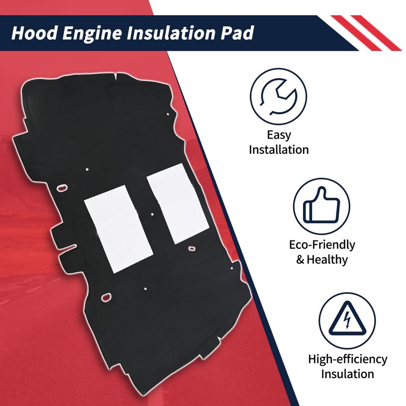 Hood Engine Insulation Pad Compatible with Jeep Wrangler JK 2007-2017