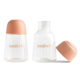 Annabella 140 ml Breastmilk Storage Bottles with Lids, Wide Mouth Breastmilk Collection Bottles, Breastfeeding Storage Bottles, Leak Proof Pumping Storage Bottles for New Moms (Pack of 2)