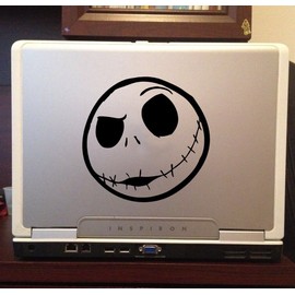LA DECAL Jack Skellington face Nightmare Before Christmas Sticker Decal Car truck 6"Black