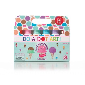 Ice Cream Scented Washable Dot Markers for Kids and Toddlers Set of 6 Pack by Do A Dot Art, The Original Dot Marker, Made in the USA