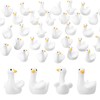 GSrenyu 50Pcs Mini Resin Goose Miniature Animals Figurines, Style 1