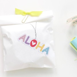 Aloha Hawaii Paper Gift Tags 50 Pcs - Great for Presents, Wedding Favors, Baby Showers, Gift Box Labels, Baking Deco, Wrap Tags (Aloha)