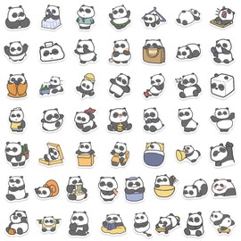 NC 100 Pcs Panda Stickers, Small Size Cartoon Animal Vinyl Waterproof Stickers Decals for Kids Boys Teens Decals Decoration for Laptop Water Bottles Luggage Computer Skateboard Guitar Aesthetic Decor