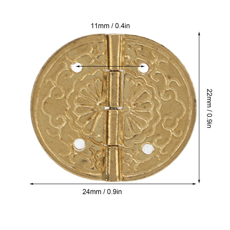 10pcs Mini Antique Hinges Round Exquisite Retro Design Corrosion Resistance