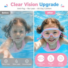 Kids Swimming Goggles for Ages 3–15 – Anti-Fog HD View Silicone Goggles for Pool, Beach & Swim Lessons