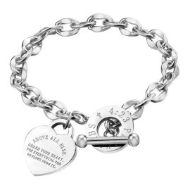 Patry Pulsera Acero Inox Proverbio Guarda Tu Corazón Sobre Todo