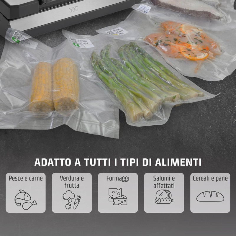 Caso Linea 4 Stelle Sacchetti Sottovuoto Goffrati per Alimenti, 60