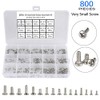 800pcs Tiny Screws for Electronics, M1/M1.2/M1.4/M1.6/M1.7 Very Small Phillips Pan