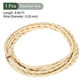 YOKIVE Twisted Cloth Covered Wire Home Cable 2 Cores Connect Appliances Great for Home, Restaurant, Bar, Party (Beige, 9.84-Feet)