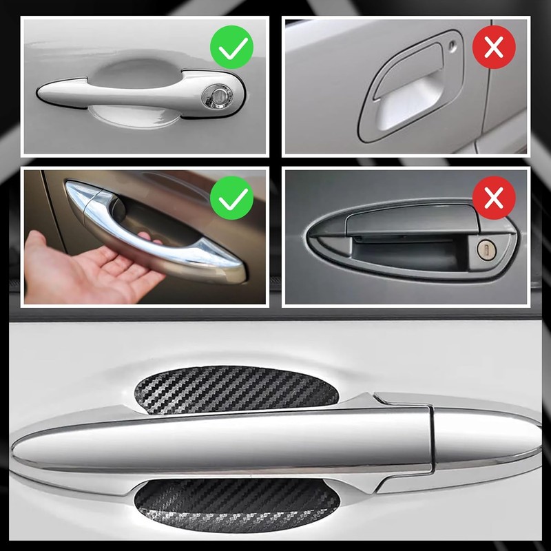 4 Pegatinas de Manija de Puerta 3D Protectores de Arañazos