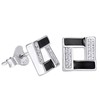 VEXXS Men's Earrings, 925 Silver, CZ Diamond, K14, Simple, Gold,