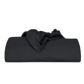 BLC Microfiber King Size Fitted Sheet, Pack of 1, 1800 TC Double Brushed Breathable & Cooling Sheet with 15" Deep Pocket, Wrinkle Free - Comfy – Black Bed Sheet